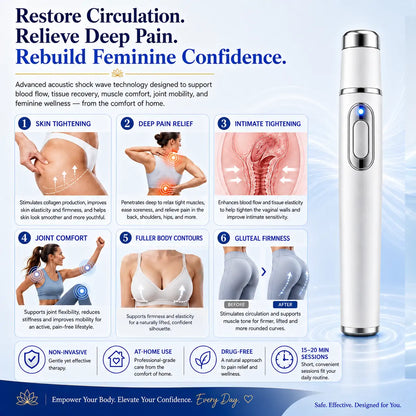 Advanced Acoustic Shockwave Therapy System✅Restores breast and gluteal firmness, revitalizes intimate tissue, and provides deep-target relief for muscle pain, joint stiffness, and tendon discomfort.