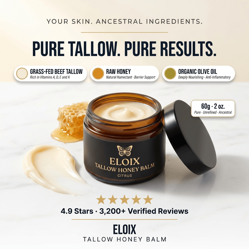 Organic Grass-Fed Beef Tallow With Raw Honey Balm
