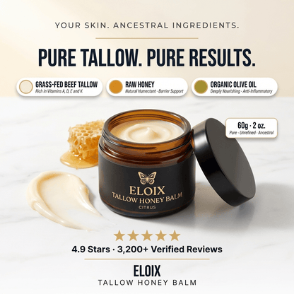 Organic Grass-Fed Beef Tallow With Raw Honey Balm